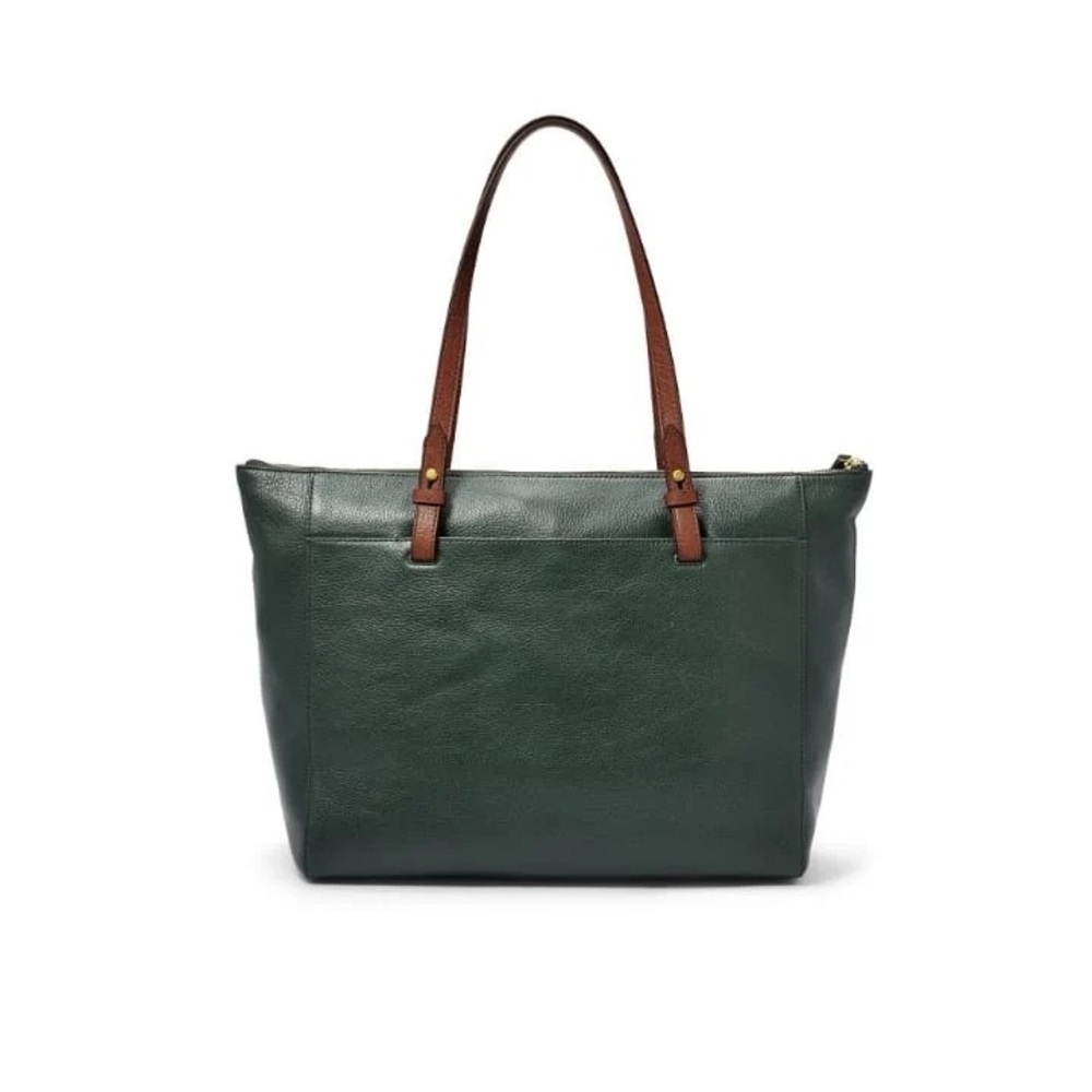 Fossil Rachel Green and Brown Leather Tote Bag